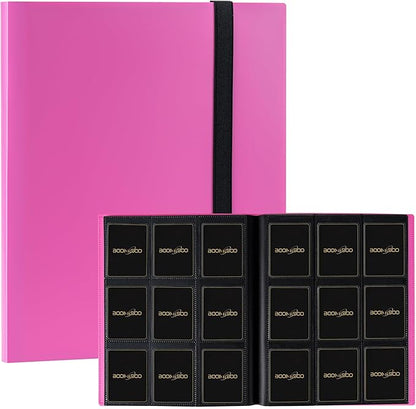 Card Binder 9 Pocket Storage 360 Card Binder,Trading Card Binder Senior and Sturdy Side-Loading Album,Intended For YuGiOh,MTG, TCG,Game Cards & Baseball Card Binde,（Rose Pink）
