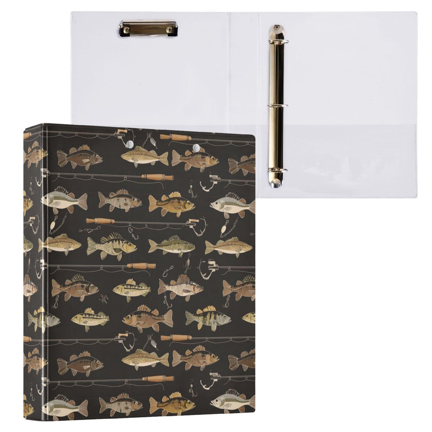 Fish Man Round Ring Binders 1.5 Inch Man I Love Fishing 3 Ring Clipboard Binder for Office School Work Supplies File Folder 200 Sheet Capacity