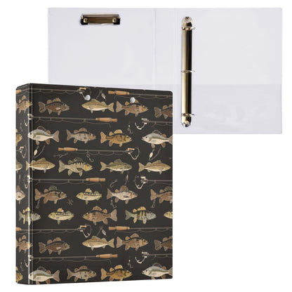 Fish Man Round Ring Binders 1.5 Inch Man I Love Fishing 3 Ring Clipboard Binder for Office School Work Supplies File Folder 200 Sheet Capacity