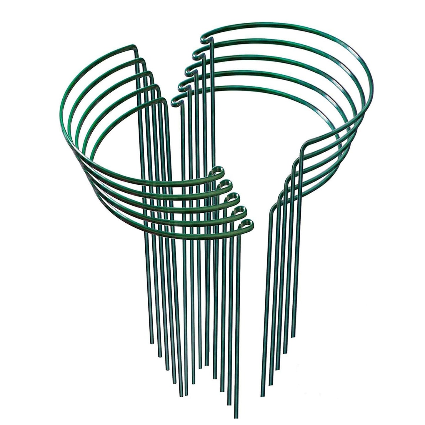 Plant Support Stakes, 10 Pack Metal Peony Cages and Support, Plant Stakes for Indoor Outdoor Plants, Plant Support Ring for Flowers(10" W x 15.8" H)