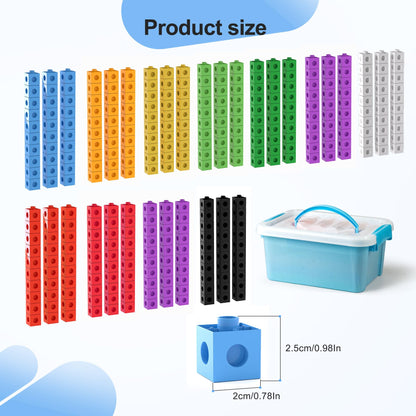 TOMMYHOME Math Linking Cubes with Box 301PCS, Preschool Math Manipulative, Kids Counting Blocks Play Set, Suitable for Learning Educational Supplies in Kindergarten. Great Gift for Boys & Girls (1)