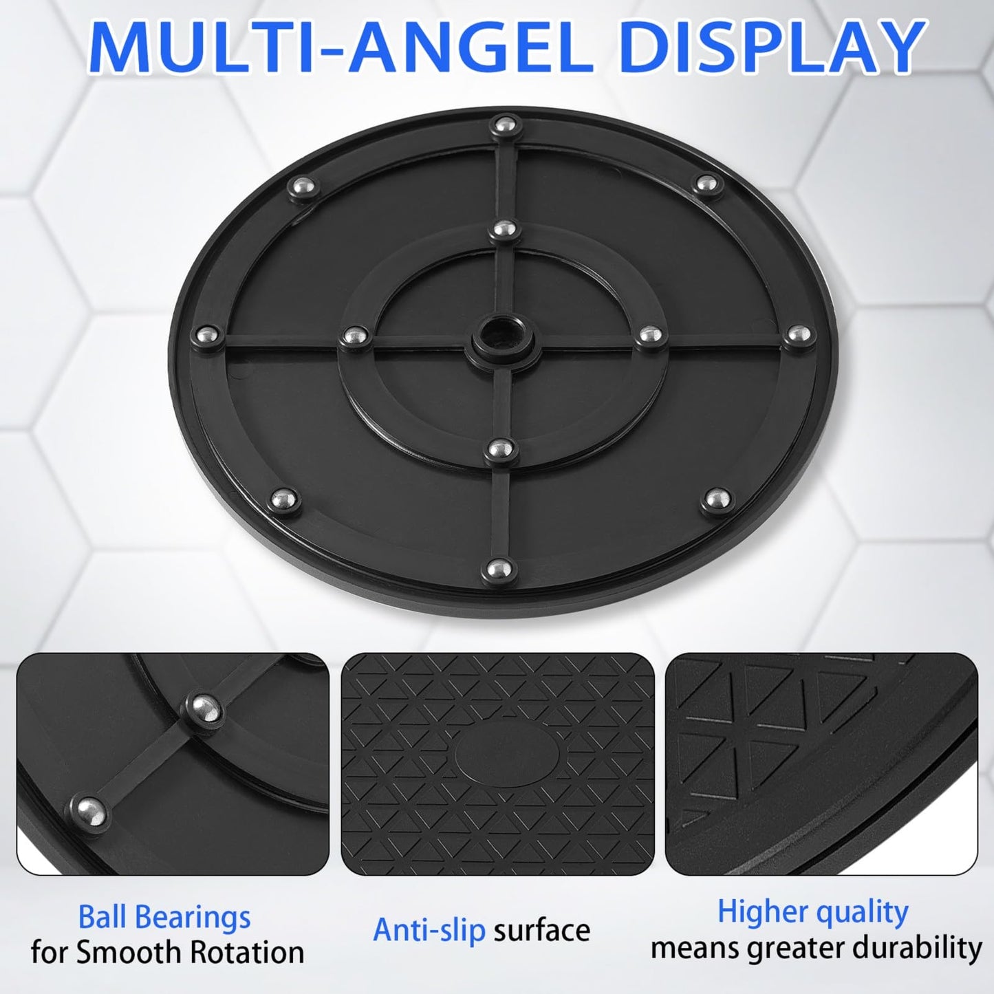 2 Pcs Multi-use Heavy Duty Rotating Swivel Stand - Lazy Susan with Steel Ball Bearings for Model Base/Rotating Plants/Crafts Stand Monitor/Big Screen TV/Monitors/Potted Plants (8 Inch)