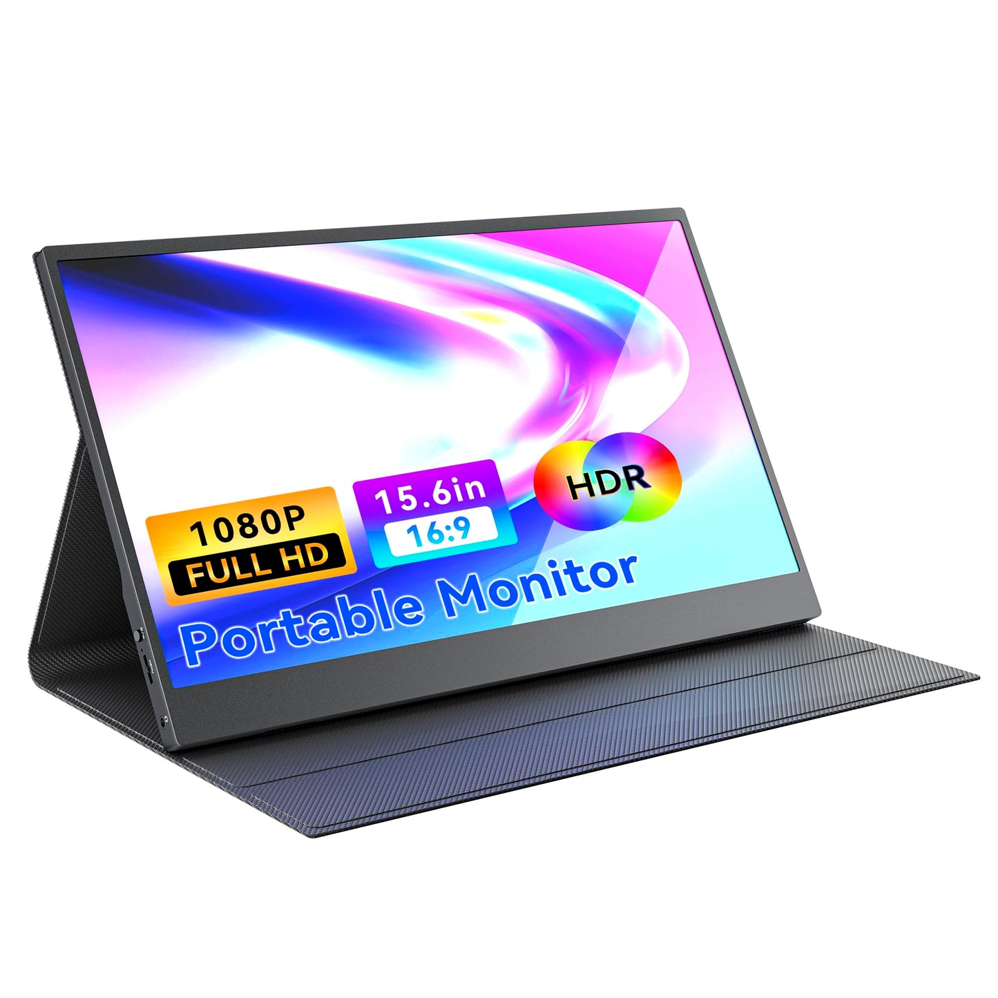 ZefcS 15.6 Inch Portable Monitor FHD 1080P IPS Display with USB C and HDMI Ultra Slim Travel Screen Extender for Laptop and Gaming