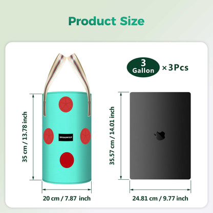 SPONDWILD 3 Pack 3 Gallon Hanging Strawberry Planter Bags, 12 Holes PE Grow Bags with Bottom Drainage, Reusable Vertical Planters for Small Space Gardening(Green)