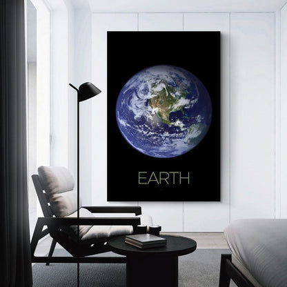 XIAOLOUTINYU Solar System Canvas Wall Art - Earth Planet Space Poster for Kids Room Bedroom Classroom, STEM Educational Astronomy Decor, Science Gift for Boys Girls Teens, 12x18 Inch Unframed