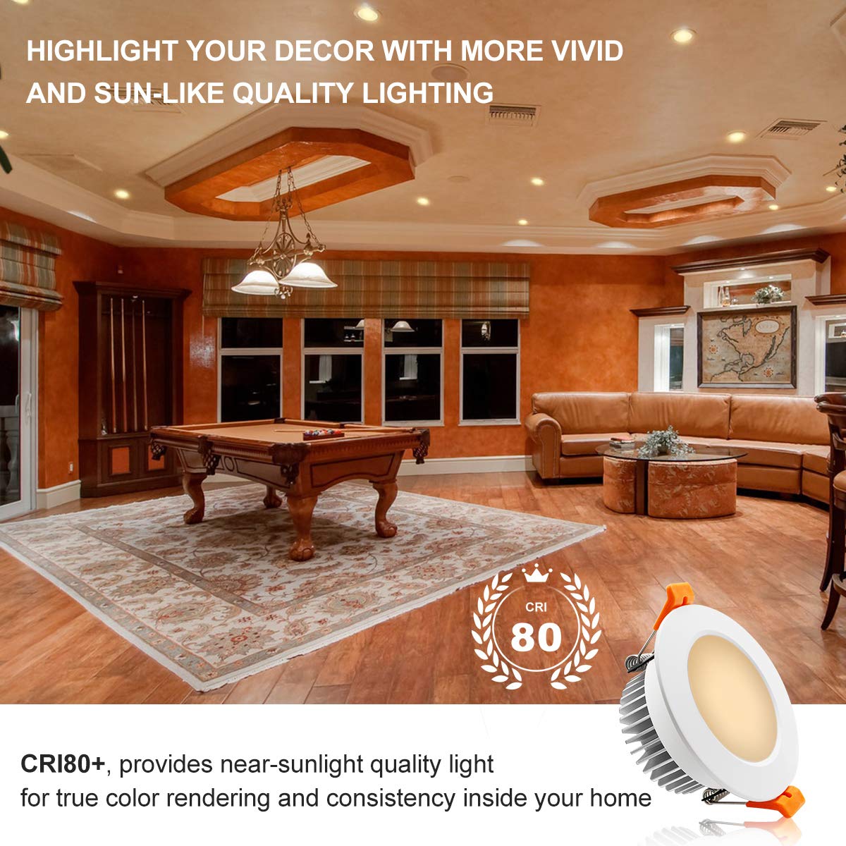 YGS-Tech Smart 3 Inch LED Recessed Lighting RGB WiFi Downlight, 5W Compatible with Alexa and Google Home, Dimmable RGB & CCT 2700-6500K Color Changing, 120V Ceiling Light with LED Driver (4 Pack)
