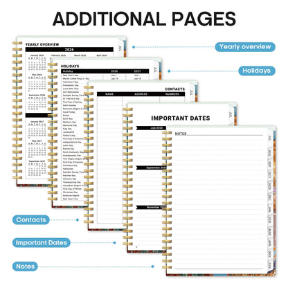Planner 2026–2027, Weekly & Monthly Academic Organizer for School Year, Jul 2026–Jun 2027, Hardcover Planner with Tabs, Back to School Essential, 6.3" x 8.5", Coastal Van