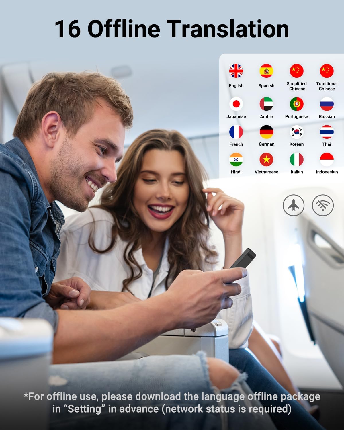 XUPURTLK Language Translator Device W12, Voice Translator Device Two Way, 144 Languages Real-Time Translator Device, Offline & Recording & Photo Translation for Travel, Business, Learning (Black)