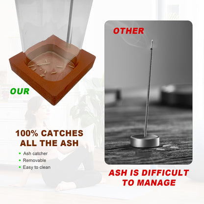 2 Pack Incense Holder, Incense Burner, Insence-Stick Holder Mess-Free Incense Burner Holder, Ideal for Meditation, Yoga, Relaxation, and Home Decor - Anti-Ash Flying