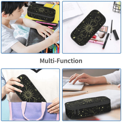 Droerfes Moon Sun Pencil Case Pencil Pouch Large Capacity Pen Bag School Office Organizer Stationery Storage Box For Girls Boys Teen Kids
