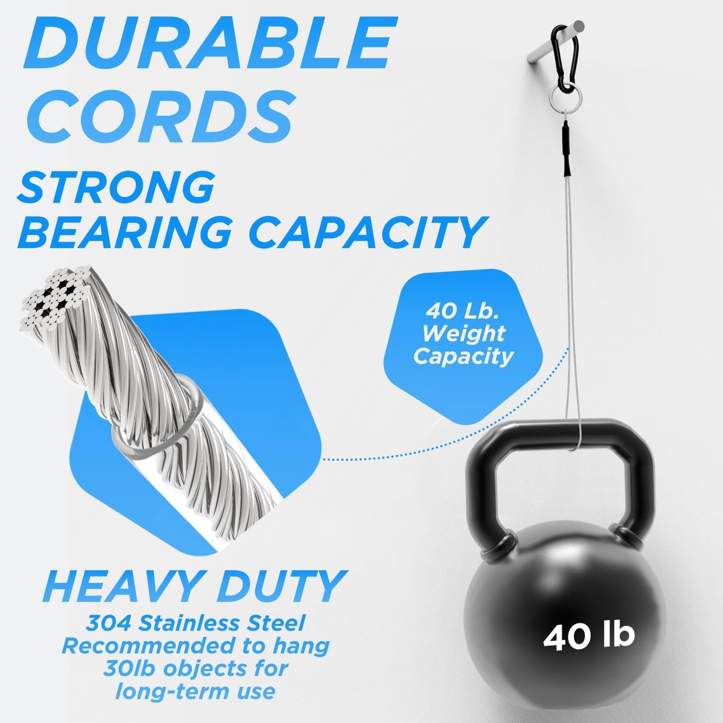 SDTC Tech 10 Pack Hanging Straps with Carabiner Hook 10 Inch Hanging Chain Cable Rope for Bird Feeders, Tree, Plant Extenders, Lanterns, Yard Christmas Decorations