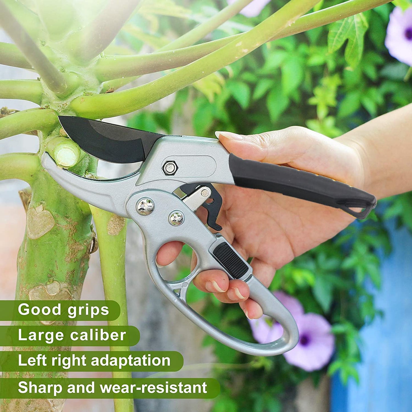 MEPEREZ Premium German-Made Pruning Shears – Ergonomic, Heavy-Duty Hand Pruners Designed for Precision Cutting of Plants; Ideal for Gardeners and Individuals with Arthritis or Reduced Hand Strength