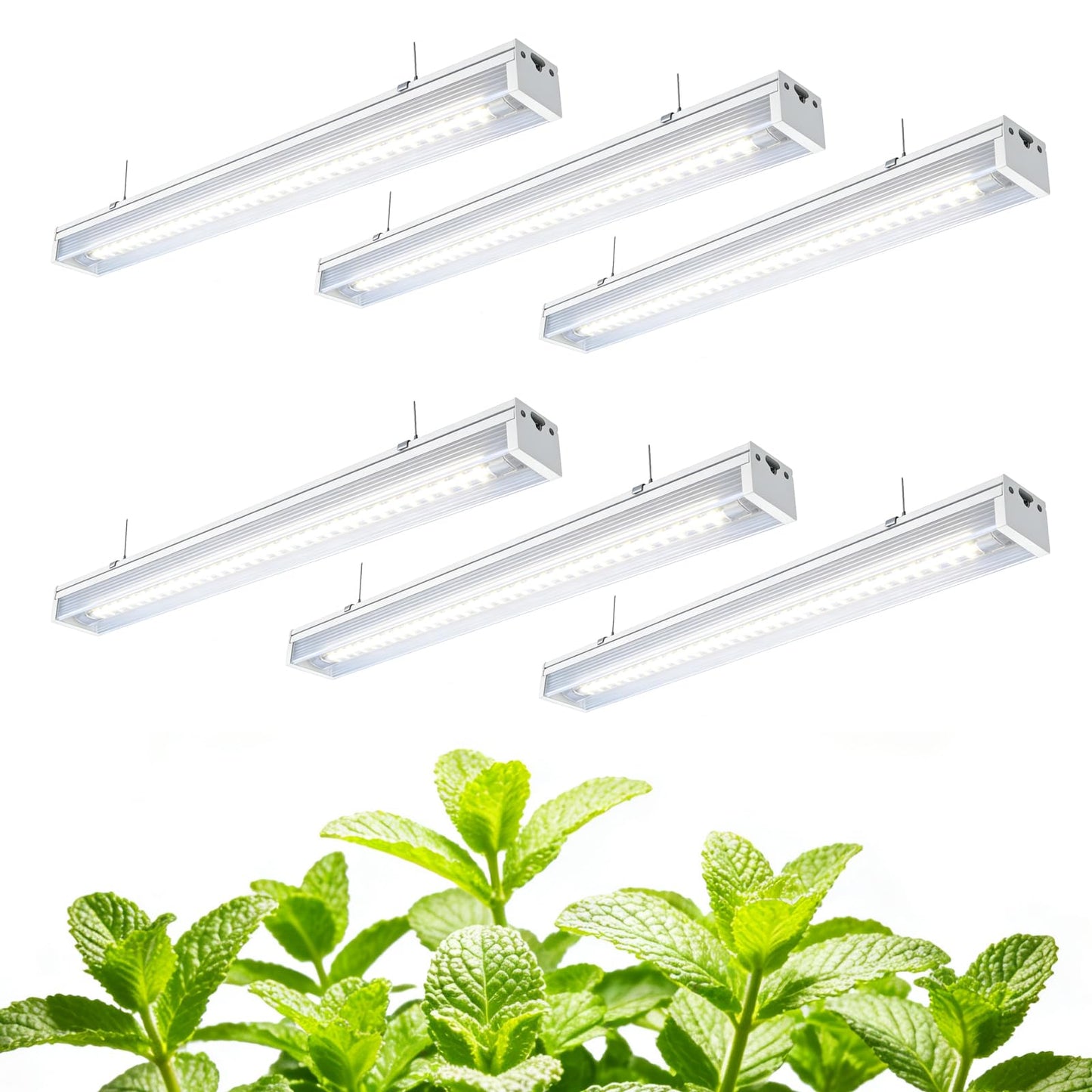 Grow Lights for Indoor Plants Full Spectrum Grow Lights for Seed Starting,4FT 5000K Daylight White Plant Light for Indoor Plants,252W(6x42W 1400W Equivalent) Linkable Design,Greenhouse,6 Pack