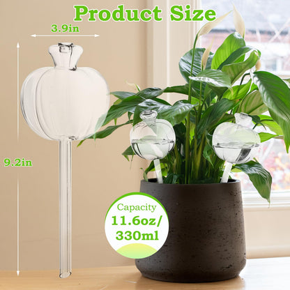 Suyeah 6 Pack Plant Watering Globes Top Fill, Self Watering Planter Spikes Insert, Self Watering Planter Insert Plant Watering Devices Plant Watering Bulbs for Indoor and Outdoor (Pumpkin)