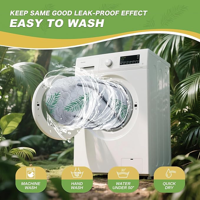 WanpeeGoo Washable Pee Pads for Dogs, 2Pack Reusable Puppy Pads, Super Absorbent & Leakproof Dog Pads, Anti-Slip Dog Pee Pads for Puppy Training & Incontinence, Leaf Pattern 32"x52"