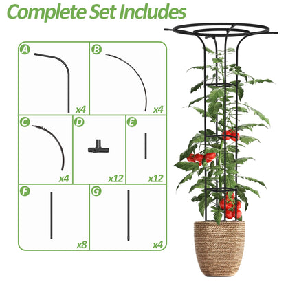 Trellume Trellis for Climbing Plants Outdoor, 70.9 Inch Mushroom Top Trellis for Climbing Plants, Metal Plant Support for Potted Plants Climbing Vine Rose Clematis Vegetable Trellis (2 Pack)