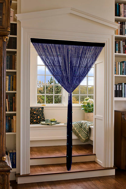 YIIBAII Beaded Curtain Beaded Curtains for Doorways Crystals Suitable for Interior Hanging Decoration and Partitions Closet Curtains (39"x79", Starry Blue)