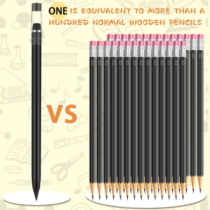 Marsui 40 Pcs Everlasting Pencil for Student Forever Inkless Pencil Eternal with Eraser Aesthetic Reusable First Day of School Writing Drawing Home Office Back to School Student Supplies(Multi Colors)