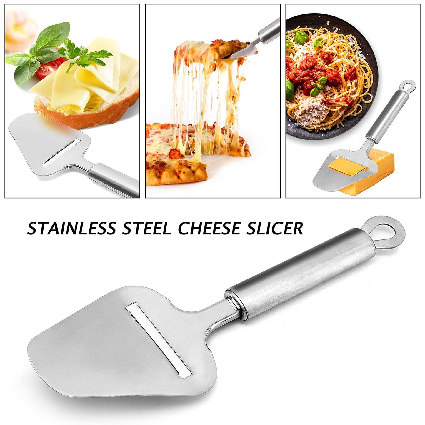 Cheese Slicer Stainless Steel, Cheese Knife Heavy Duty Plane Cheese Cutter, Shaver, Server For Semi-Soft, Semi-Hard Cheese