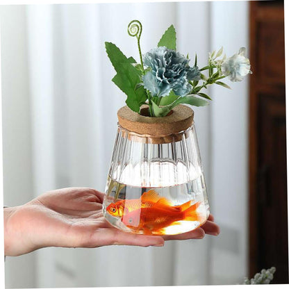 Vases, 3pcs Propagation Station, Plant Propagation Vases with Cork Stoppers & Wooden Stands for Hydroponic Plants, Office Desk Decor, Terrarium Jar