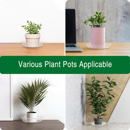 Dapsang 6 Pack Plant Saucers of 10 Inch, Clear Plastic Plant Trays for Pots Indoor Outdoor, Round Durable Sturdy Plant Water Catcher Tray for Drainage Decoration Protection