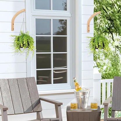 Jorzer 2PCS Plant Hooks for Wall, 8 Inch Wooden Plant Wall Hanger, Mounted Hanging Hook for, Lanterns, Flower Bracket, Wind Chimes