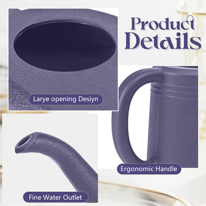 VKPLITE Grip Watering Can for Garden Indoor Plants Outdoor Plant House Flower - 1/4 Gallon - Purple