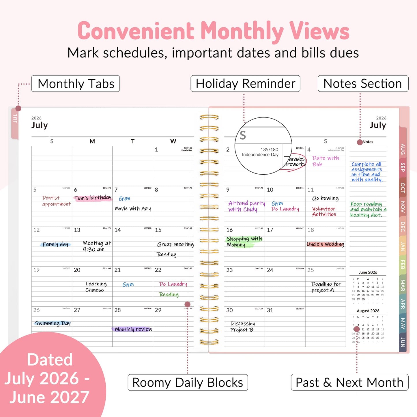 Teacher Planner 2026-2027, Forvencer Academic Planner 2026-2027, Jul 2026 - Jun 2027, 8.5"x11", Weekly & Monthly Planning Book with 7 Periods, School Agenda for Teacher Student Homeschool, A4, Black
