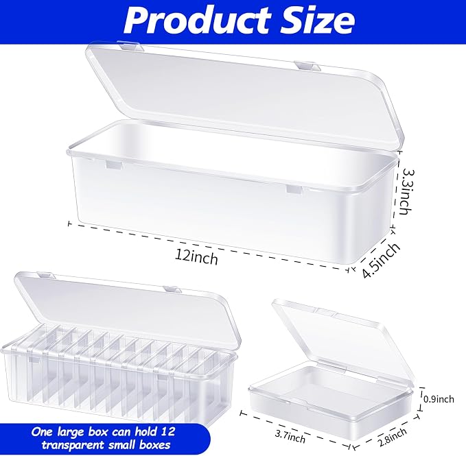 24 Pcs Playing Card Box, Clear Trading Card Storage Organizer 3.86 x 2.91 x 0.94 Inch Plastic Card Deck Case Snap Closed Holder Storage Organizer for Gaming Cards, Business Card Storage (24)