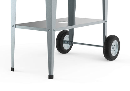 Herstera Raised Garden Bed with Wheels, Galvanized Steel Rectangular Elevated Planter Trolley with Cart Wheel & Drainage Hole, Ideal for Gardens, Indoor or Outdoor Patio/Porch, Silver