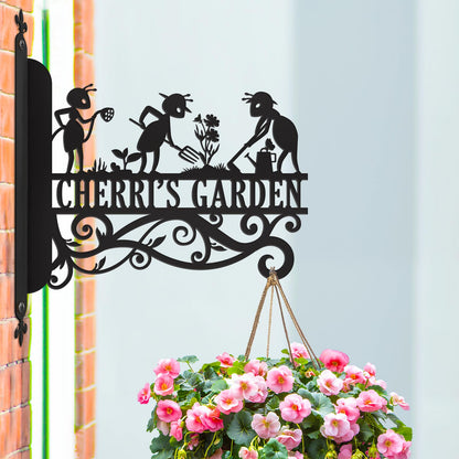 Personalised Ant Garden Plant Hanger Indoor and Outdoor Metal Hanging Plant Bracket with Beach Patio Theme Heavy Duty Plant Hooks for Hanging Flower Baskets, Bird Feeder, Wind Chime, Lantern