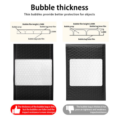 packbabol Bubble Mailers, 8.5x11 Inch Poly Padded Bubble Mailers Pack of 50 Bubble Envelopes Opaque Self Seal Adhesive Waterproof Bags for Shipping and Packaging (Black)