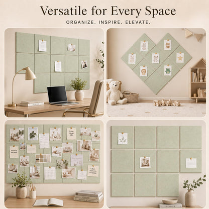 Baysola Felt Bulletin Board Panels 36 x 24 Inch Self Adhesive Wall Tiles Cork Board Alternative for Office Classroom Photos Notes 6 Pack