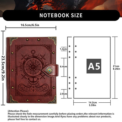 DUROTAN Compass Journal Notebook Gift Set Unique A5 Binder 400 Page