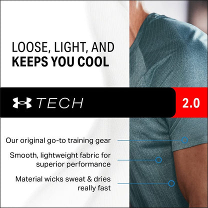 Under Armour Men's Tech 2.0 Short-Sleeve T-Shirt , X-Ray (786)/Black, Large
