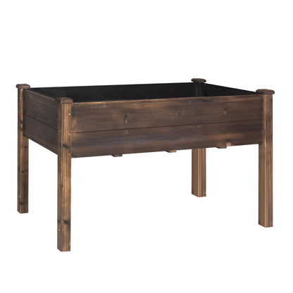 MUPATER 48 x 24 x 30in Raised Garden Bed, Wood Elevated Planter Box with Legs, Outdoor Raised Beds for Gardening, Backyard, Patio and Balcony, Rustic