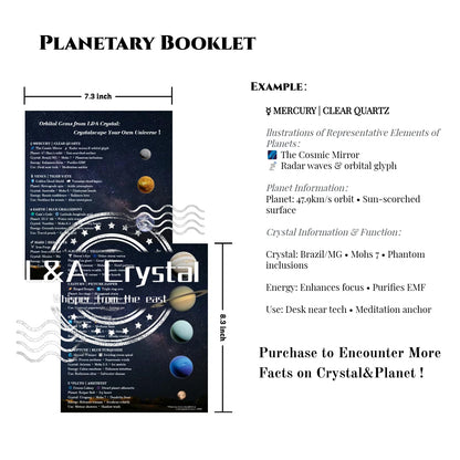 Solar System Crystal Collection - 9 Planets Gemstone Set & Planetary Booklet – Elegant Space Decor & Unique Gifts for Women & Crystal Enthusiasts
