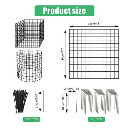 10 Pack Round Plant Protector from Animals, 30 Pcs 12 x 12 Metal Mesh to Keep Animals Out Wire Plant Protectors for Rabbits Chicken Duck Bunny Barricades for Garden Vegetable Flowers Protection