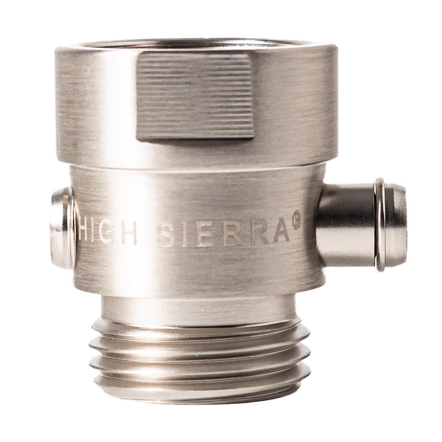 High Sierra® - All Lead-Free Brass Trickle Valve For Shower Heads. For Pause & Pressure Control. Easy To Push Button Reduces The Flow of Water or Shuts It Off to Just a Trickle - Brushed Nickel