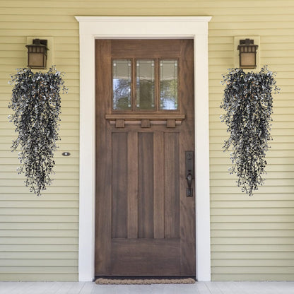RECUTMS Artificial Hanging Plants 4 Pcs Fake Ferns Artificial Plants Large Faux Hanging Plant Wall Plants Fake Ivy Room Home Garden Wedding Halloween Party Indoor Outdoor Decor(Black White)