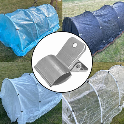 Stainless Steel Garden Clips, Extra Wide Strong Fixing Greenhouse Clips For Pvc Pipes, Garden Hoops. For Fixing Plant Cover, Shade Cloth, Greenhouse Plastic Sheeting, Garden Netting, Etc.