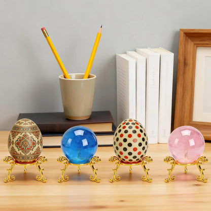Jucoan 14 Pack Crystal Ball Stand, 2 Inch Small Metal Gold Sphere Holder for Displaying 40-80mm Crystals Globe Balls Rock Stone Easter Egg Display Stand