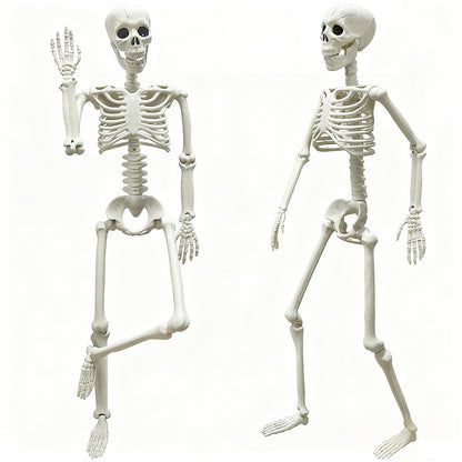 LUKBERA 2 Pack 3 ft Halloween Skeleton Posable, 36” Full Body Human Skeleton with Movable Joints for Halloween Haunted House Graveyard Party Scary Indoor Outdoor Decor