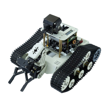 Yahboom Tank Chassis Roboict Kit AI Camera DIY Programmable Project ROS Starter for Jetson Nano Recognition|Tracking|OpenCV|MediaPipe Teens Adults (Transbot-SE with Nano)