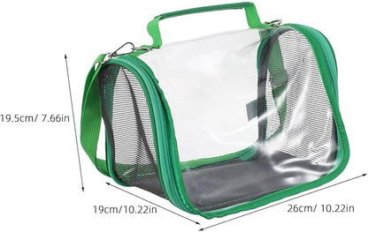 VILLCASE Portable Bird Travel Cage Carrier for Small Birds Budgie Parrot Lightweight Green Compact Outdoor Transport Bag