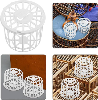 SHINEOFI 4pcs Plastic Bird Nest Box for Canaries and Birds Multipurpose Breeding Nest Basket Hollow Cage Storage Tidy Nesting Material Holder for Finch and Parrot