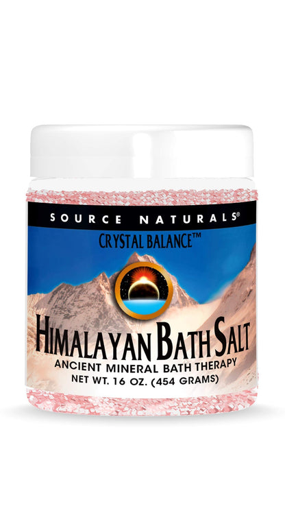 Source Naturals Crystal Balance Himalayan Bath Salt, Ancient Mineral Bath Therapy, 16 oz Crystals