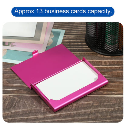 PATIKIL Business Card Holder, Aluminum Alloy Flip Cover Slim Name Cards Case for Women Men, Rose Red