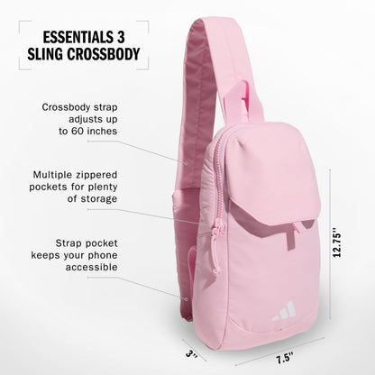 adidas Essentials Crossbody – Athletic Sling Bag with Phone Pocket, Black/2.0, One Size