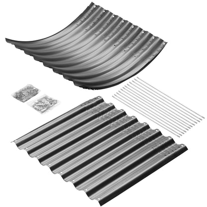 Land Guard 6x3x3ft Oval Galvanized Raised Garden Beds, Large-Capacity Metal Planter Box Outdoor, Durable Deep Raised Garden Bed 3ft Tall, Raised Beds for Gardening Vegetables, Modern Gray